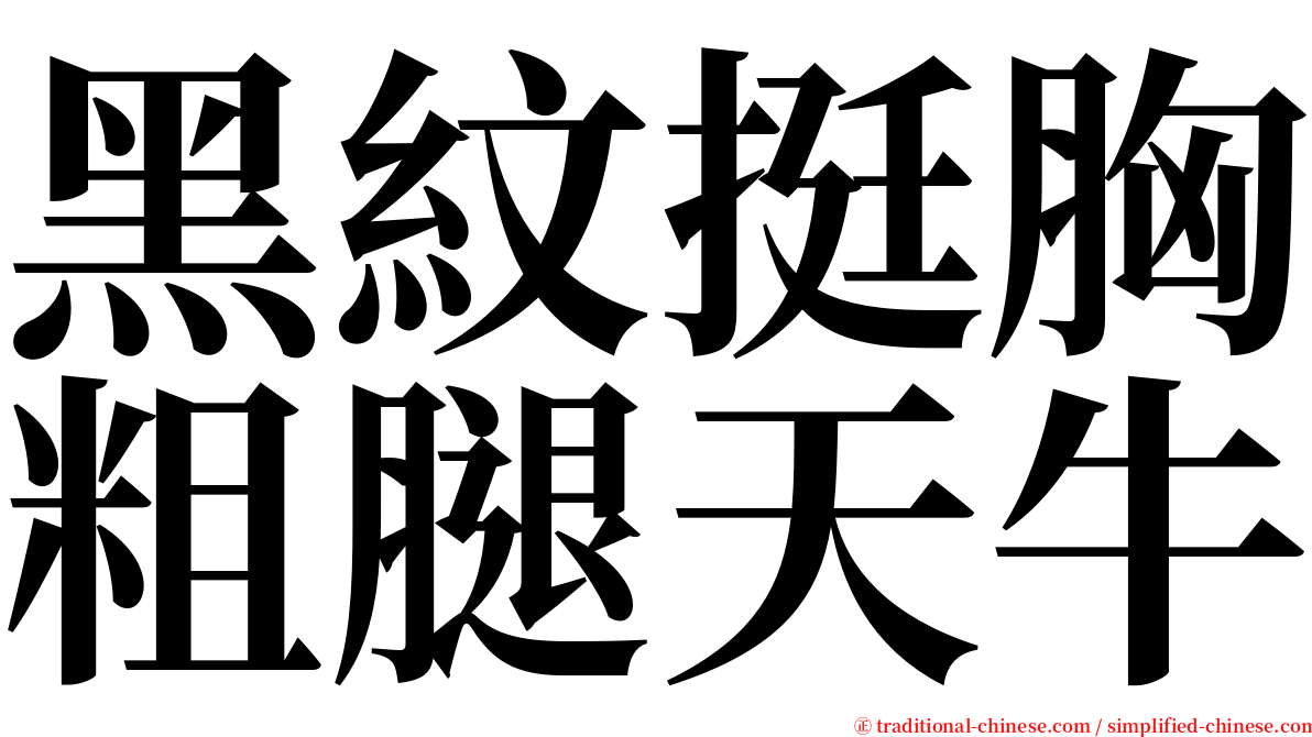 黑紋挺胸粗腿天牛 serif font