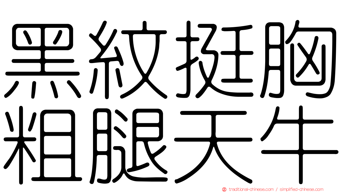黑紋挺胸粗腿天牛
