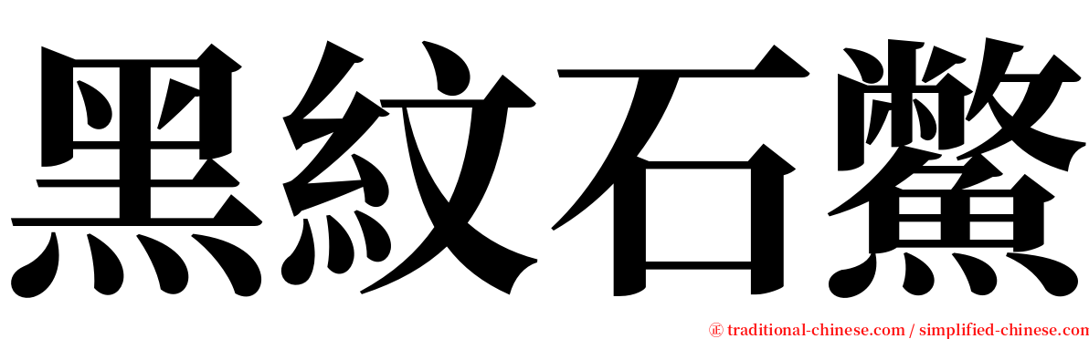 黑紋石鱉 serif font