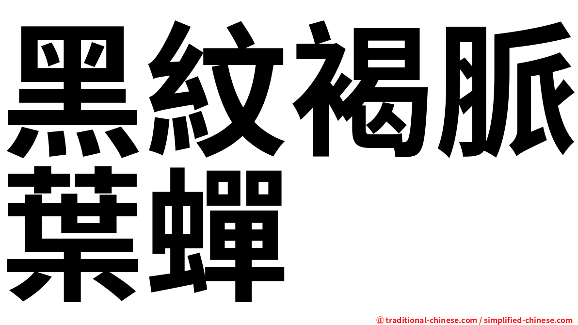 黑紋褐脈葉蟬