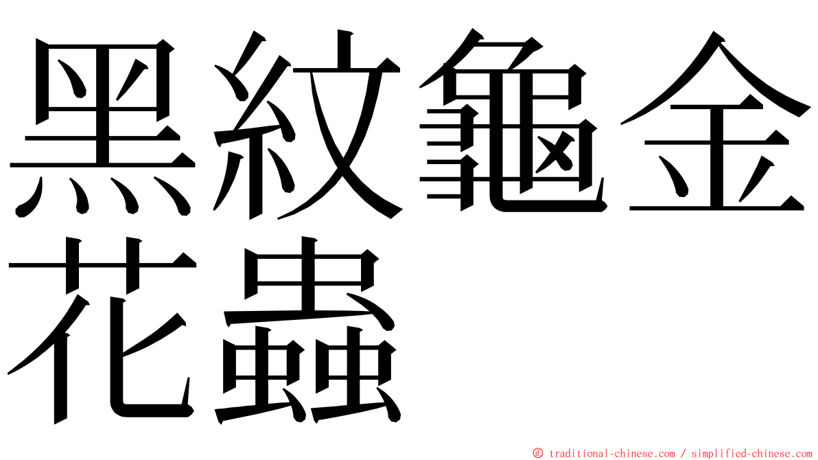 黑紋龜金花蟲 ming font