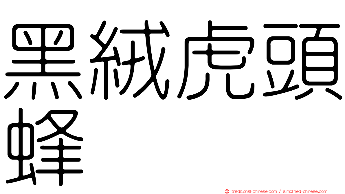 黑絨虎頭蜂