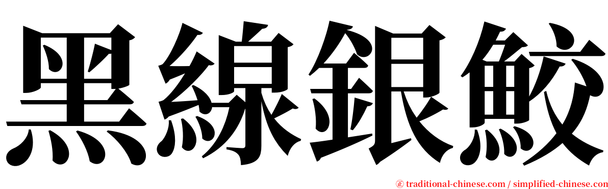 黑線銀鮫 serif font