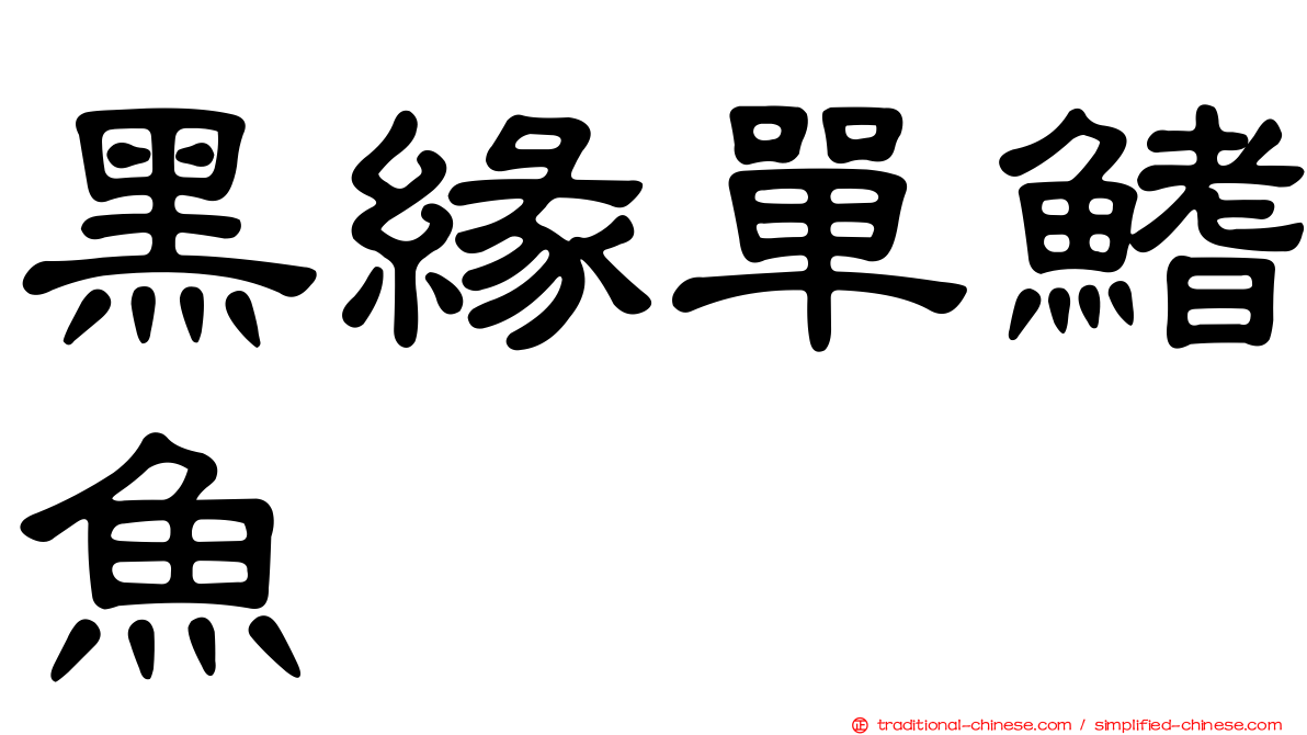 黑緣單鰭魚