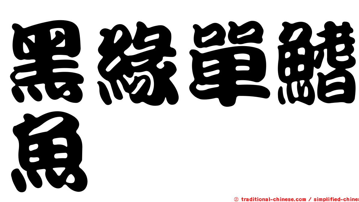 黑緣單鰭魚