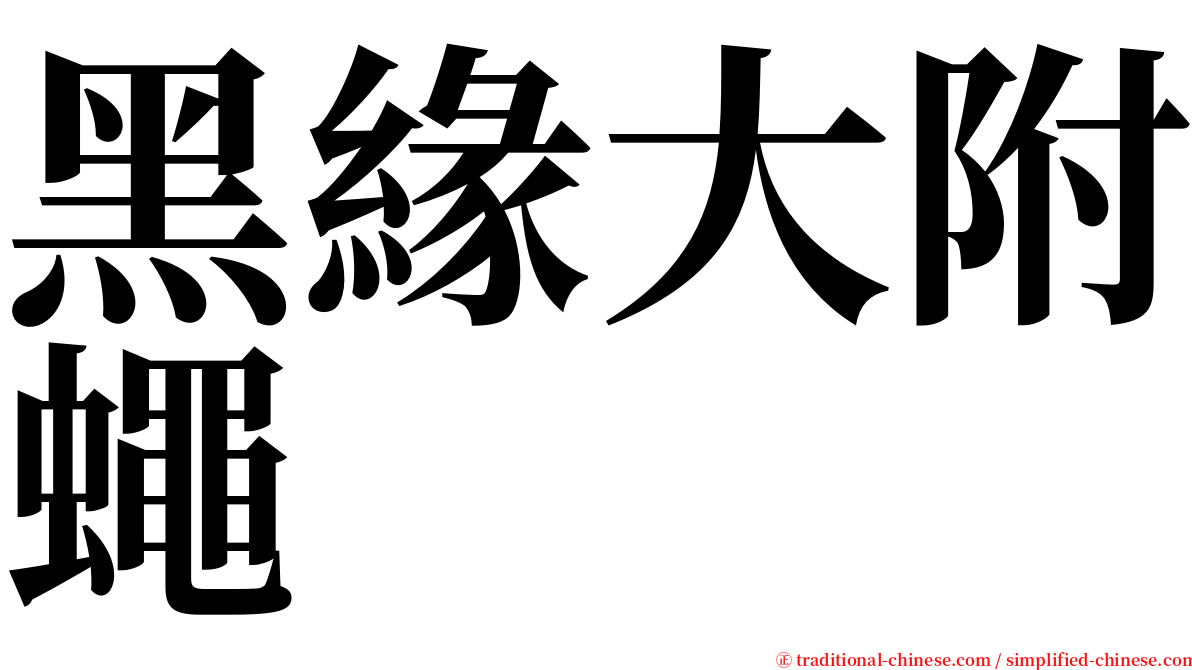 黑緣大附蠅 serif font