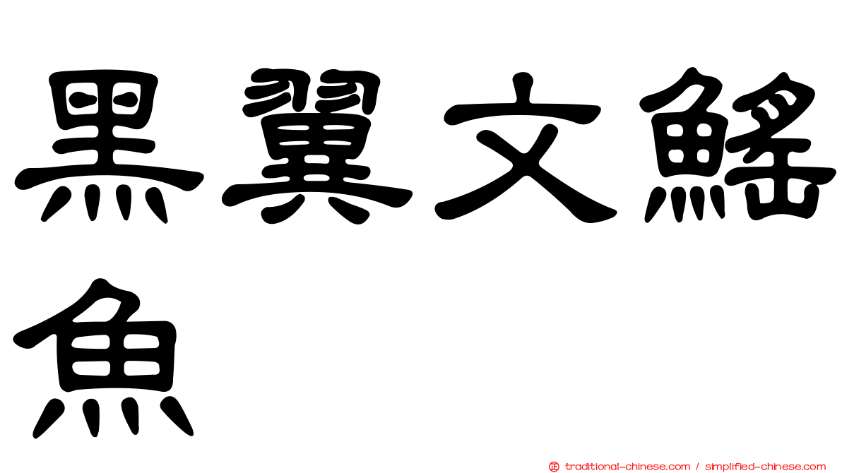 黑翼文鰩魚