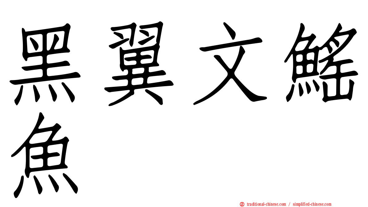 黑翼文鰩魚