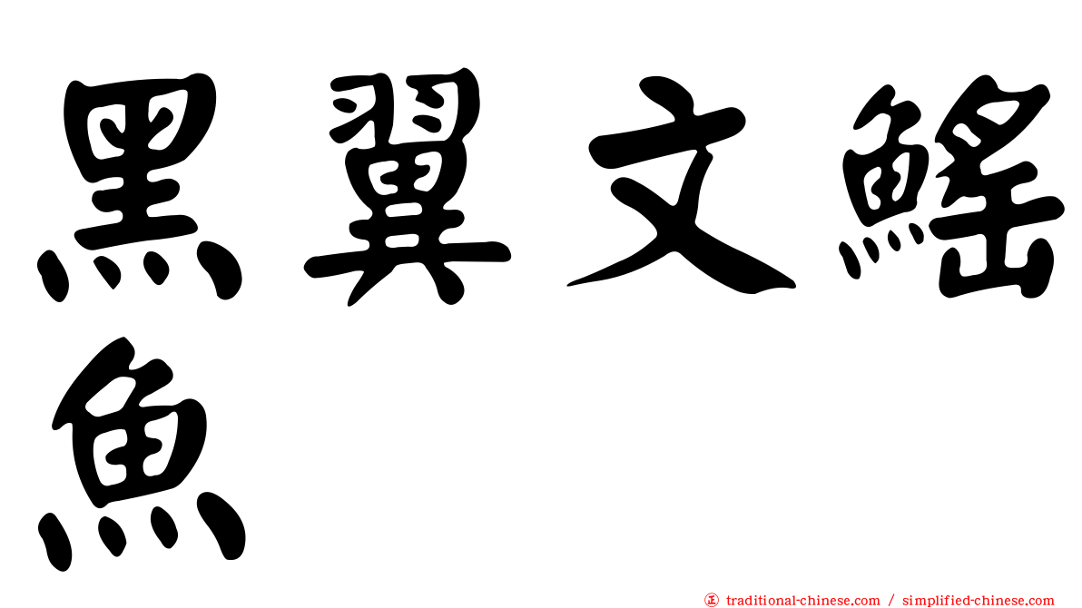 黑翼文鰩魚