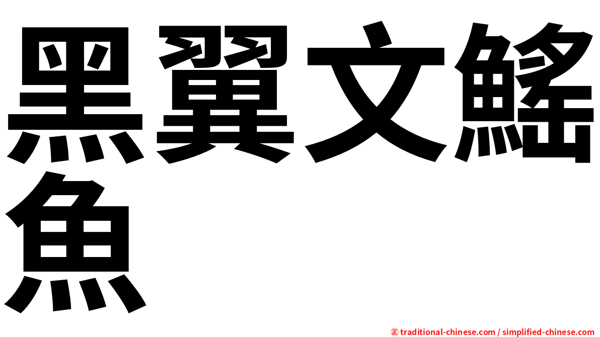 黑翼文鰩魚