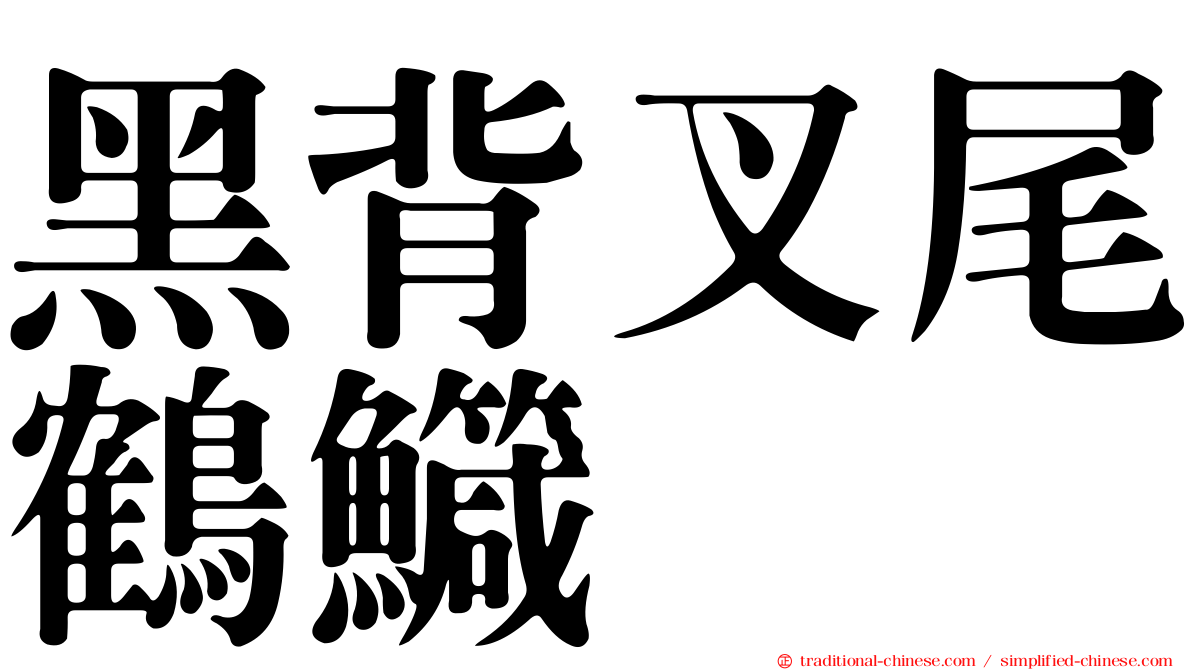 黑背叉尾鶴鱵