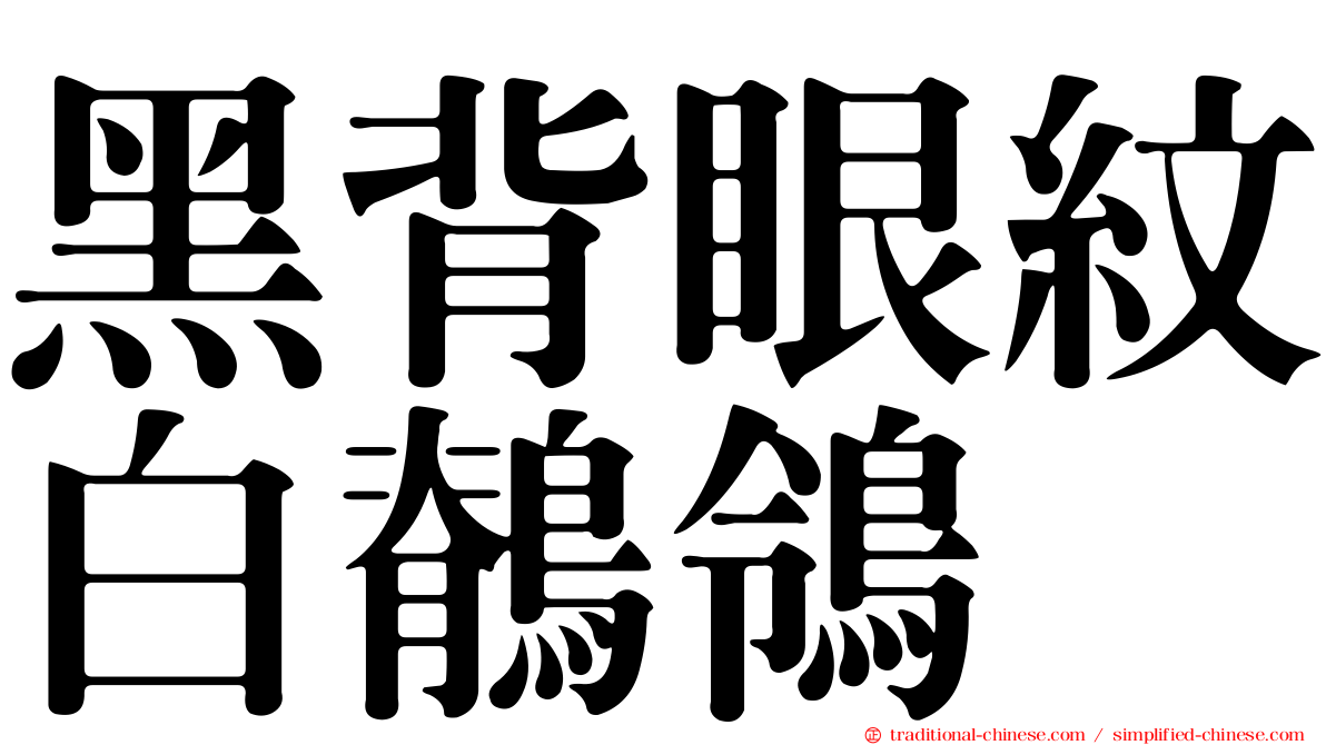 黑背眼紋白鶺鴒