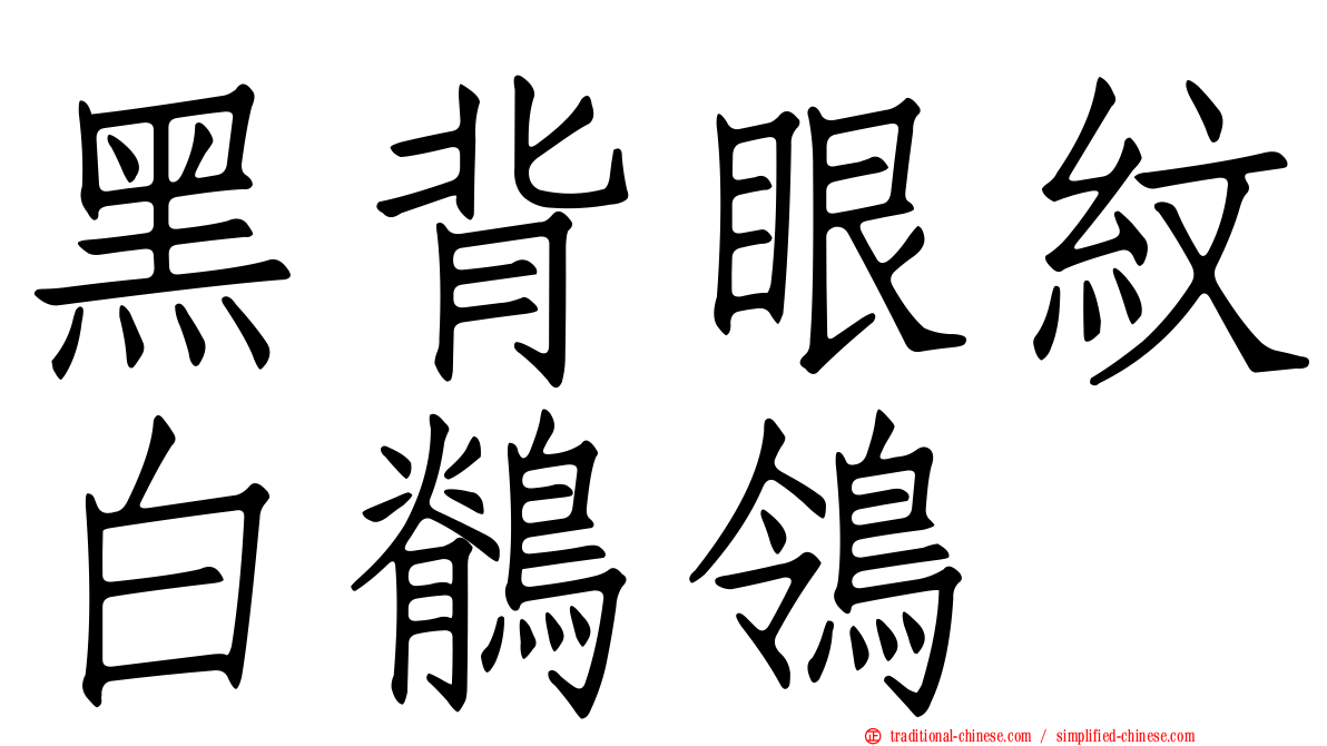 黑背眼紋白鶺鴒