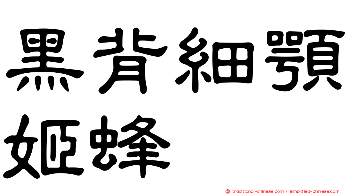 黑背細顎姬蜂
