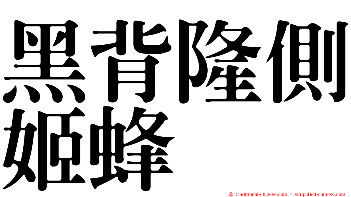 黑背隆側姬蜂