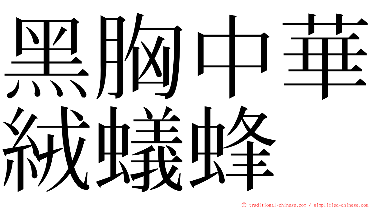 黑胸中華絨蟻蜂 ming font