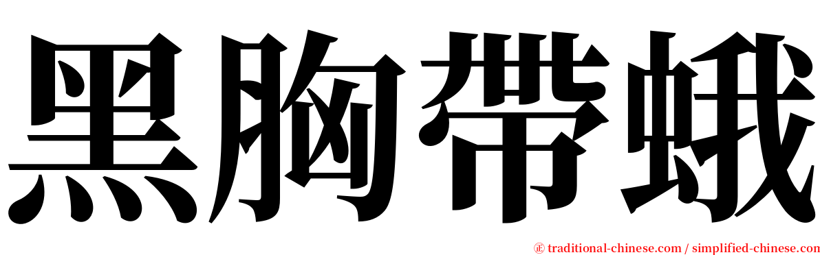 黑胸帶蛾 serif font