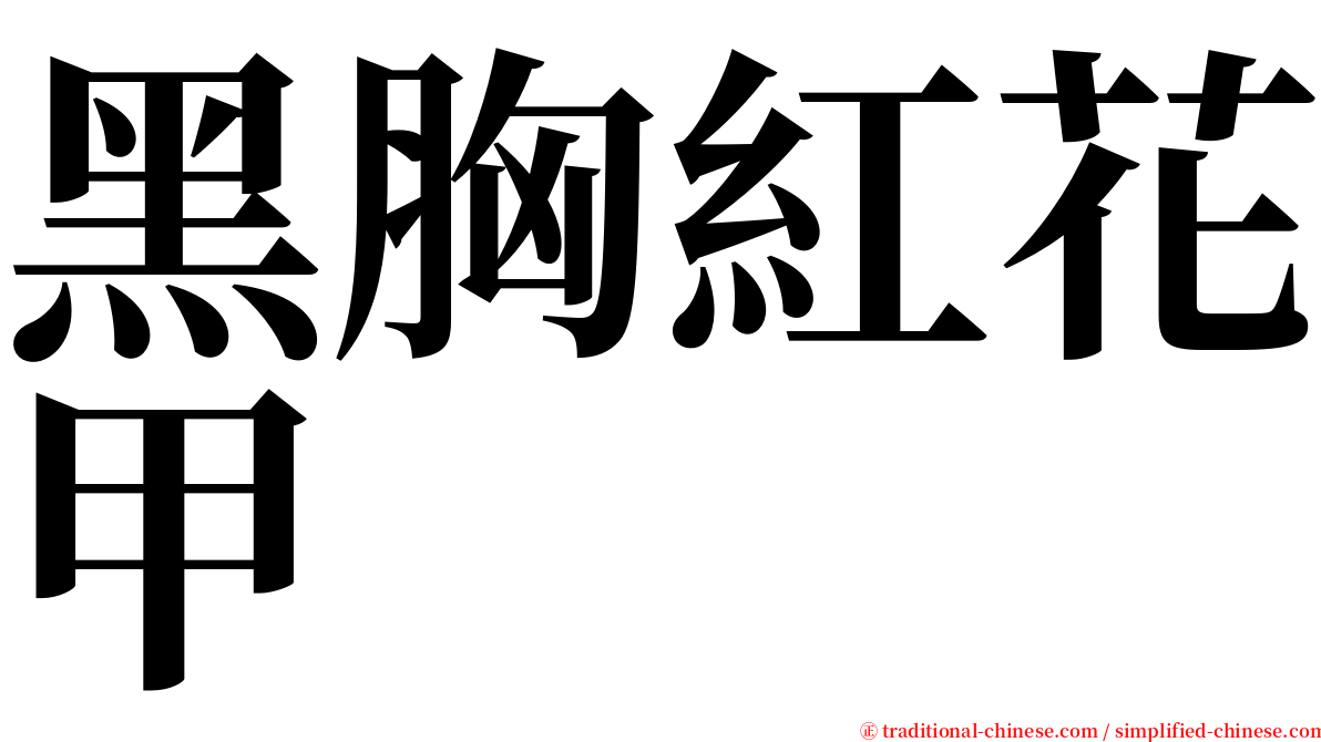 黑胸紅花甲 serif font