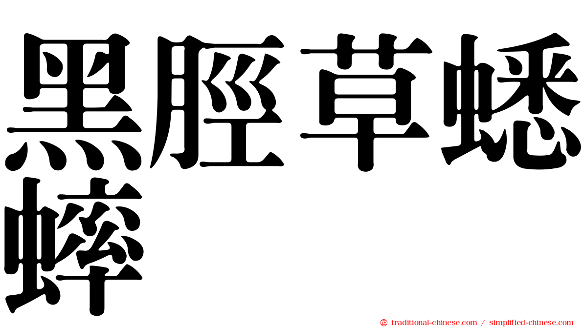 黑脛草蟋蟀