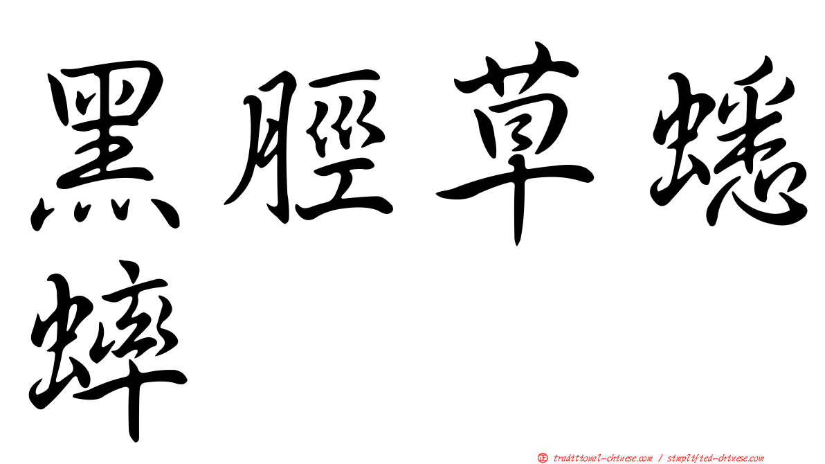 黑脛草蟋蟀