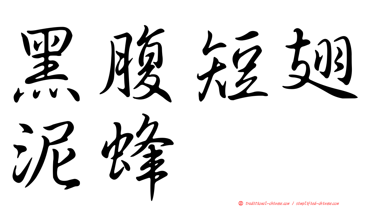 黑腹短翅泥蜂