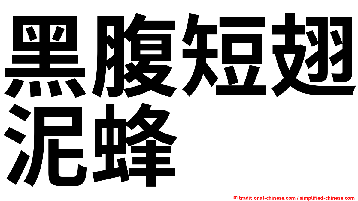 黑腹短翅泥蜂