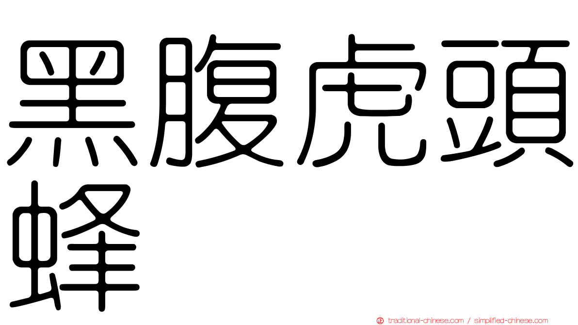 黑腹虎頭蜂
