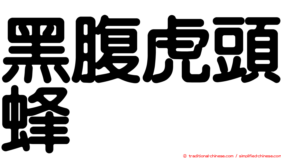 黑腹虎頭蜂