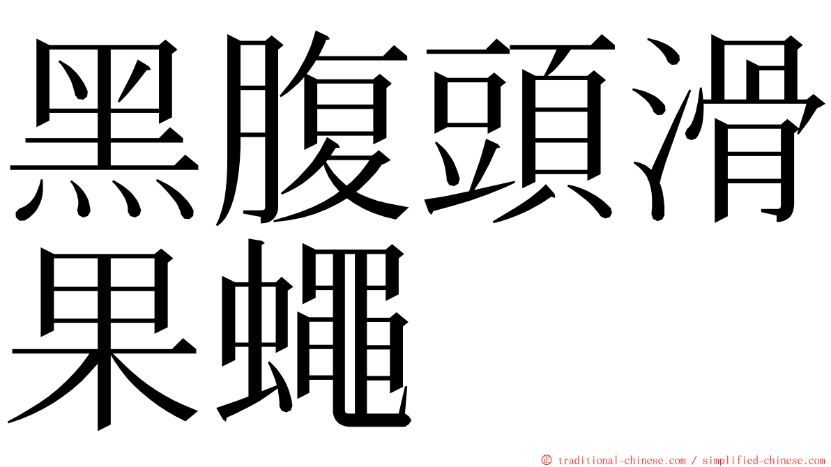 黑腹頭滑果蠅 ming font