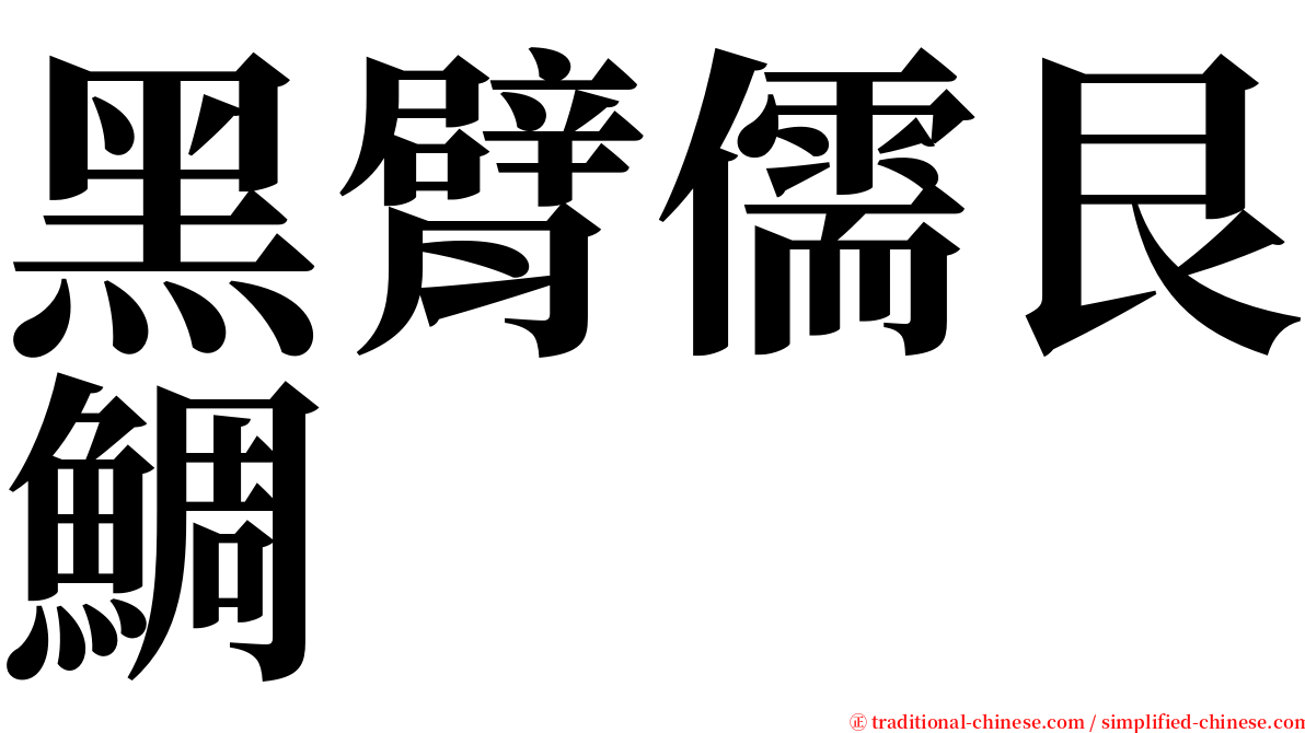 黑臂儒艮鯛 serif font