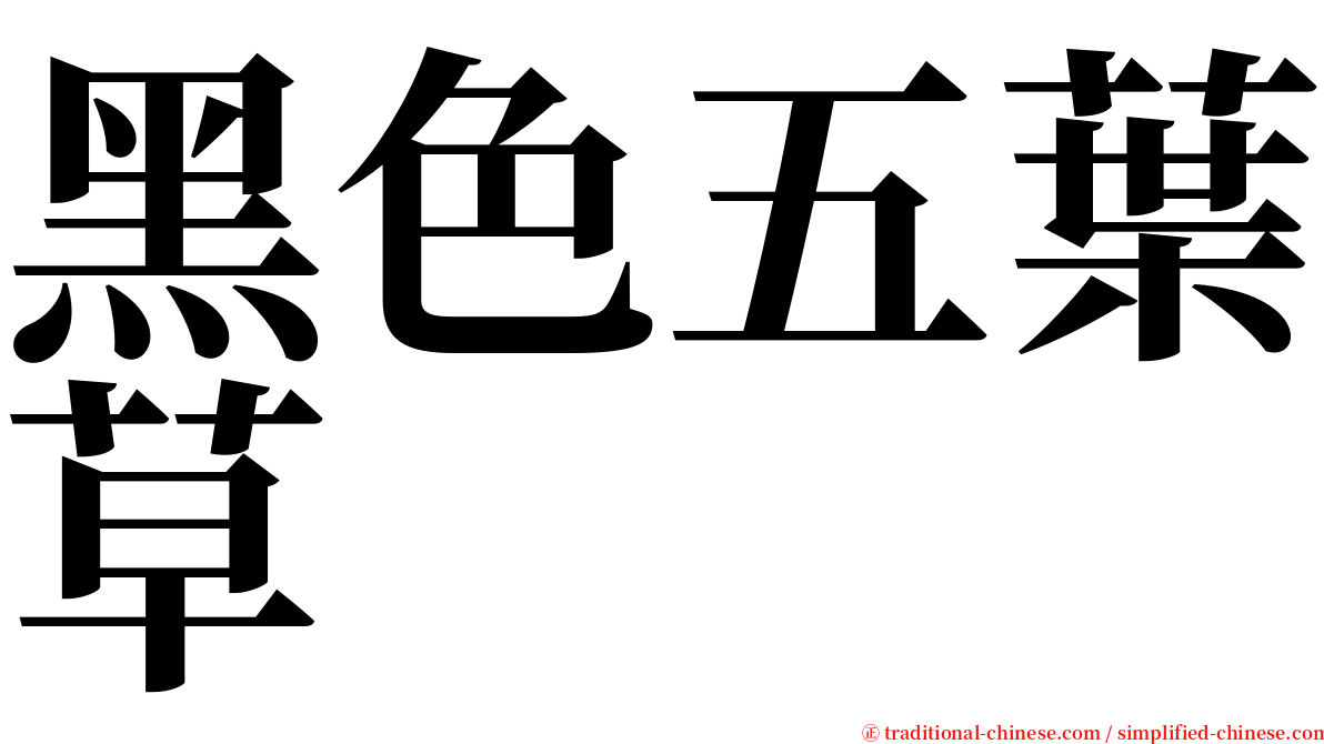 黑色五葉草 serif font