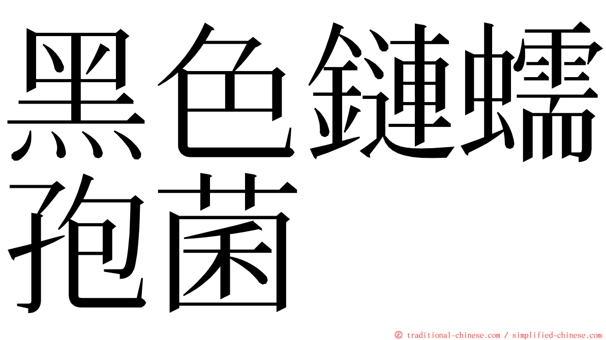黑色鏈蠕孢菌 ming font