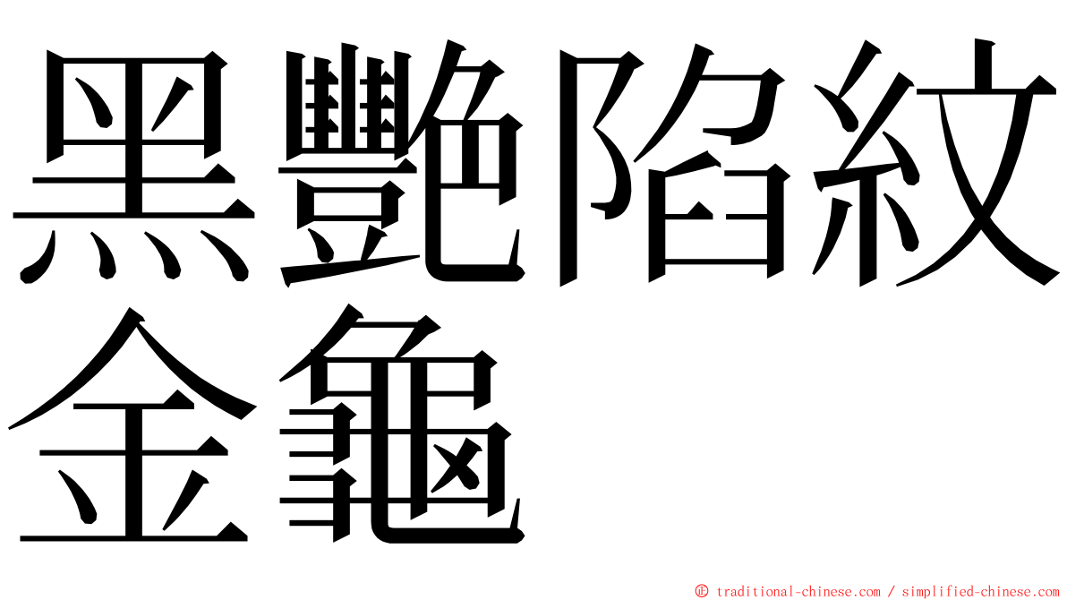 黑艷陷紋金龜 ming font