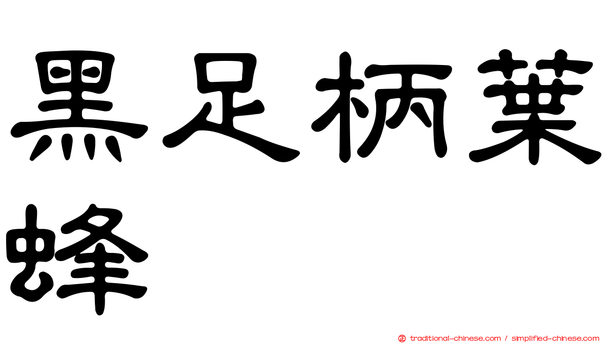 黑足柄葉蜂