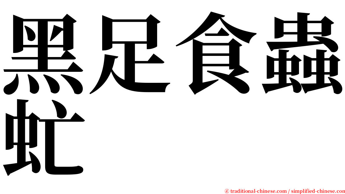 黑足食蟲虻 serif font