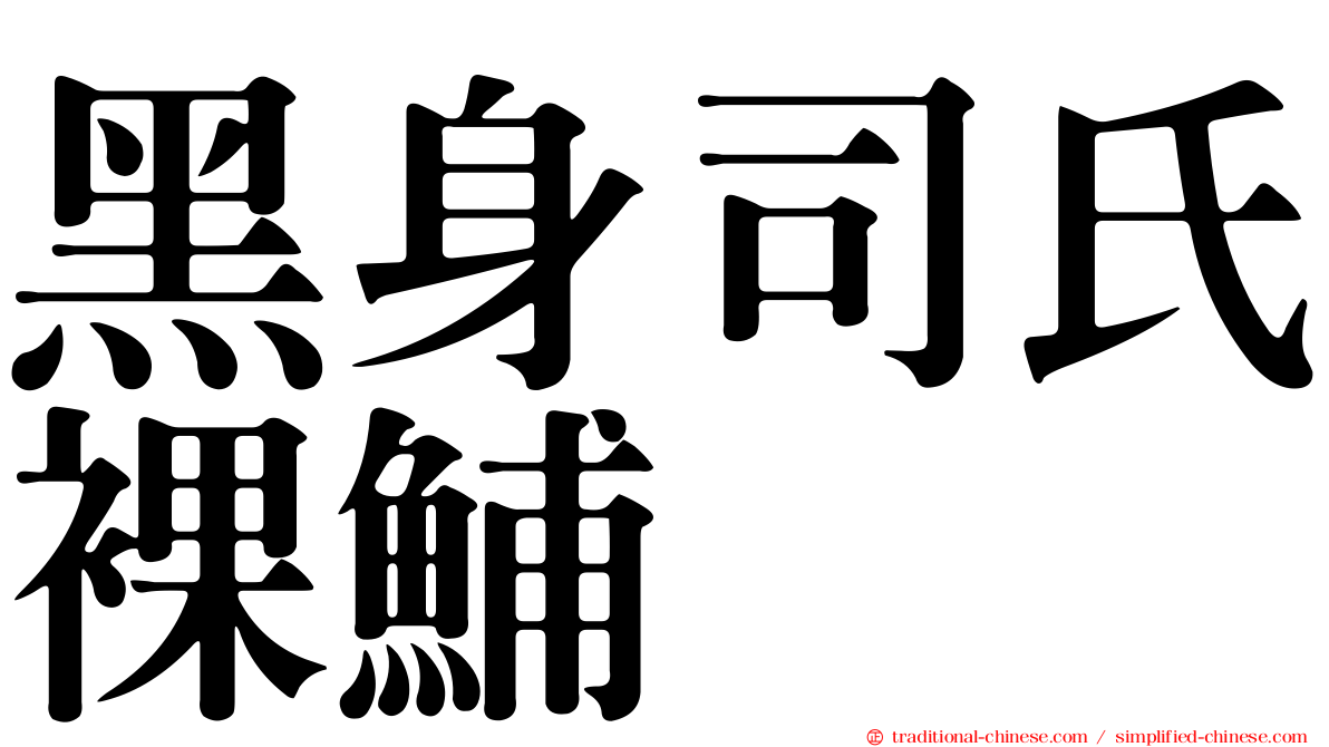 黑身司氏裸鯆