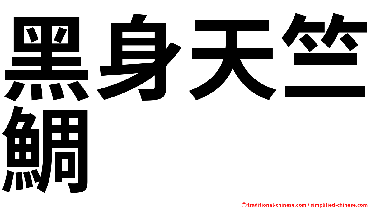 黑身天竺鯛