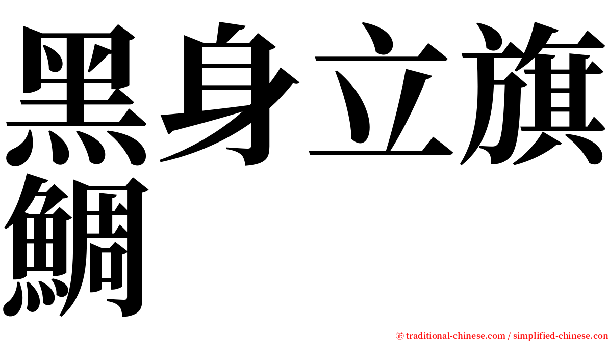 黑身立旗鯛 serif font