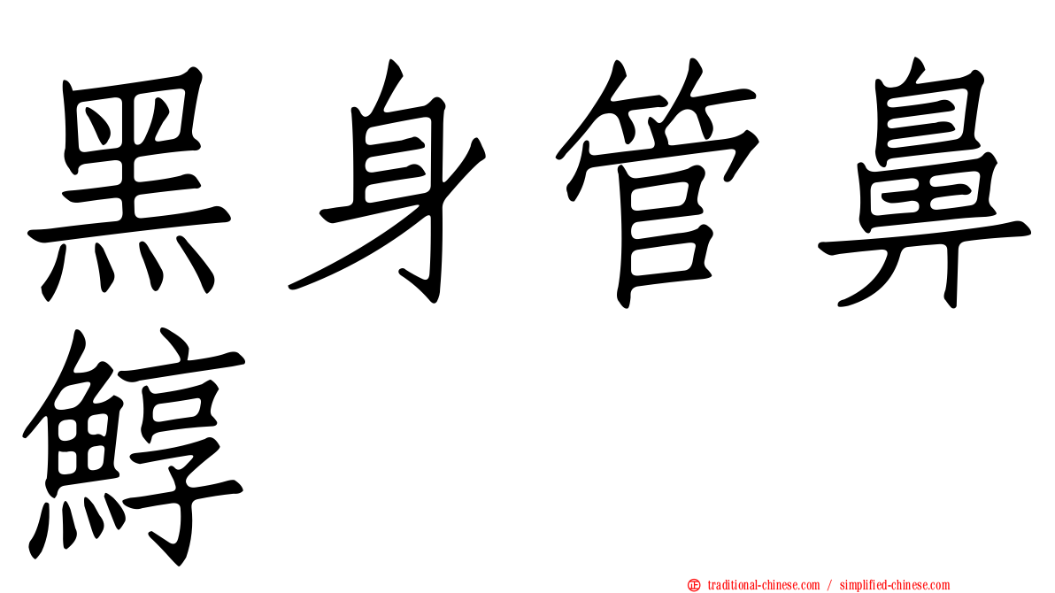 黑身管鼻鯙