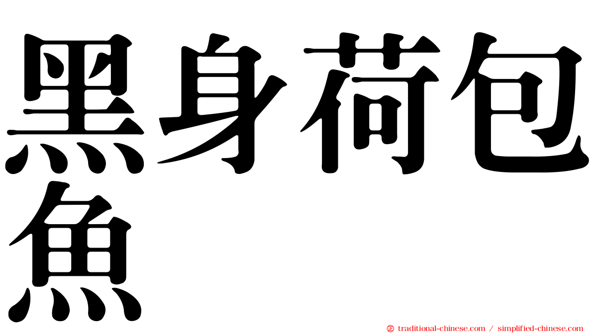 黑身荷包魚