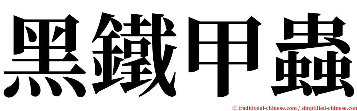 黑鐵甲蟲 serif font