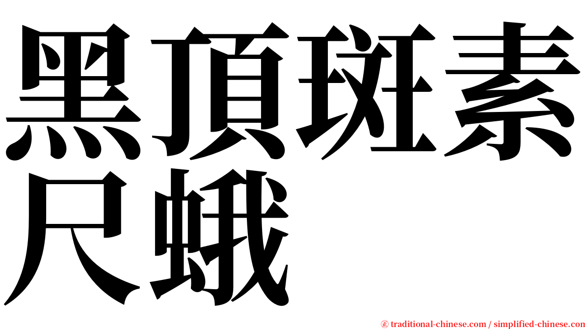 黑頂斑素尺蛾 serif font