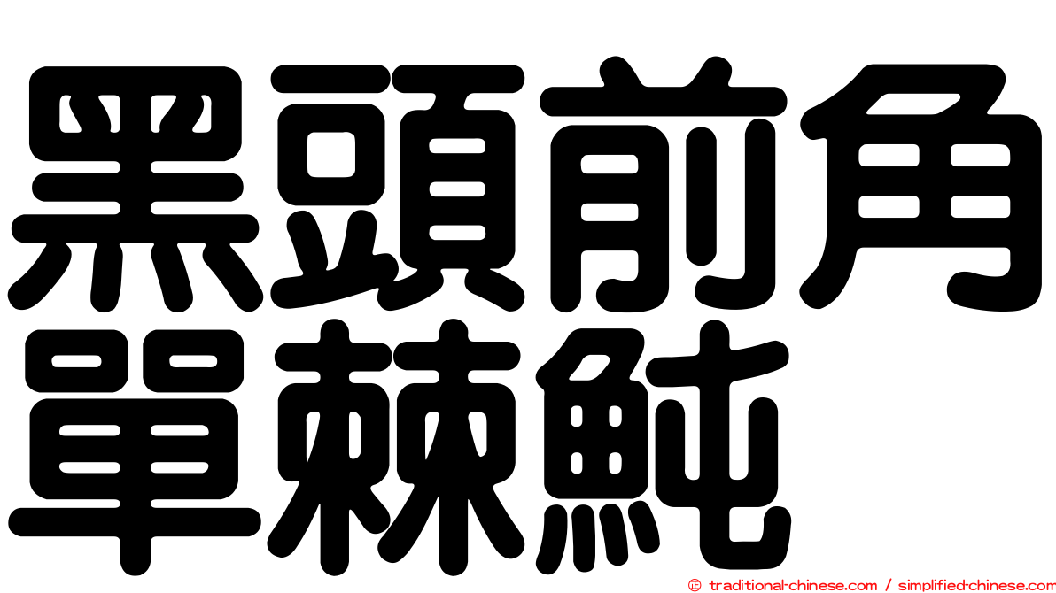 黑頭前角單棘魨