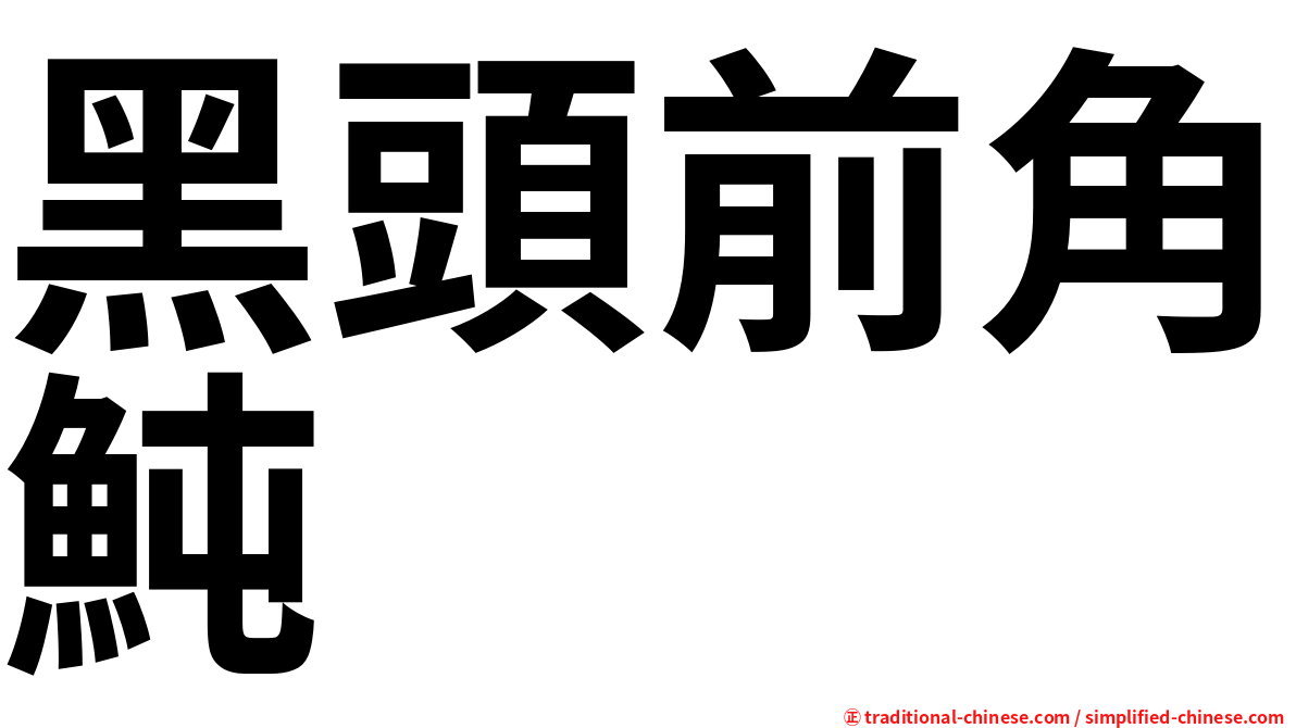 黑頭前角魨