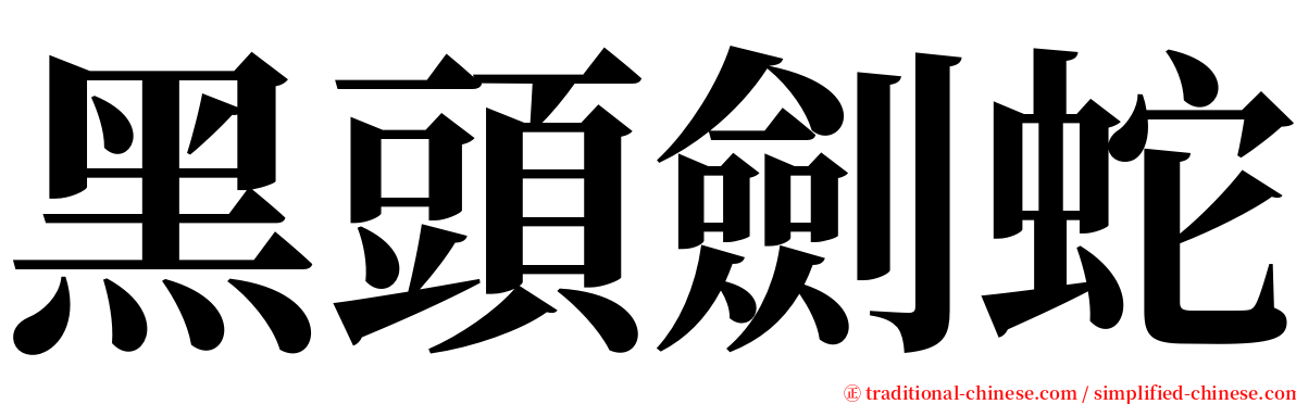 黑頭劍蛇 serif font