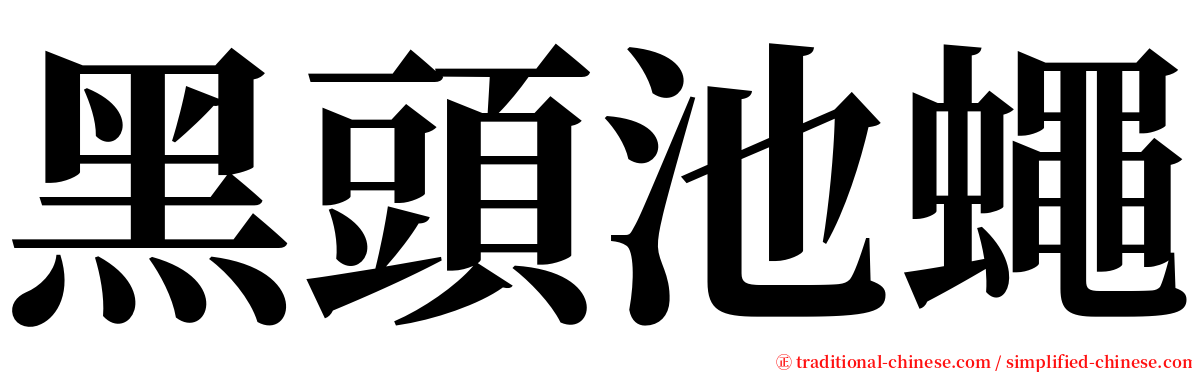 黑頭池蠅 serif font
