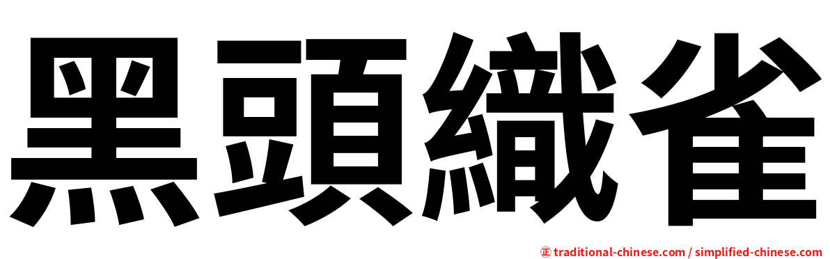 黑頭織雀