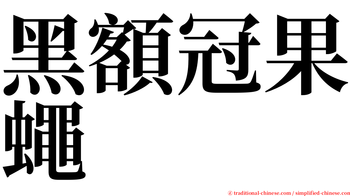 黑額冠果蠅 serif font