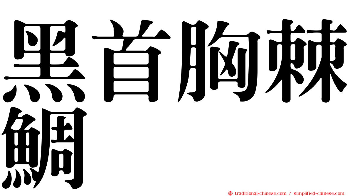 黑首胸棘鯛