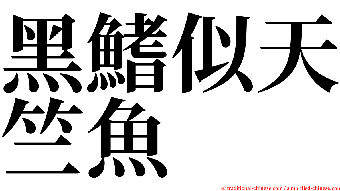 黑鰭似天竺魚 serif font